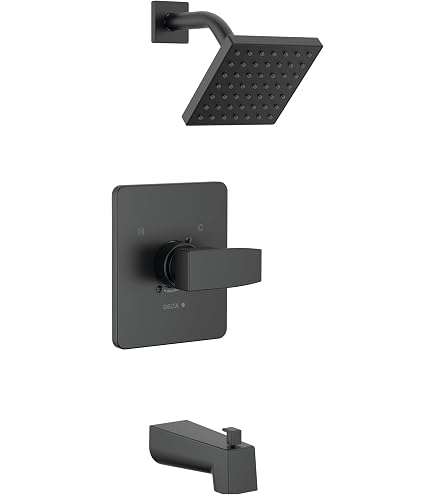 Moen 90-Degree Matte Black Posi-Temp Tub/Shower Trim Kit, Valve